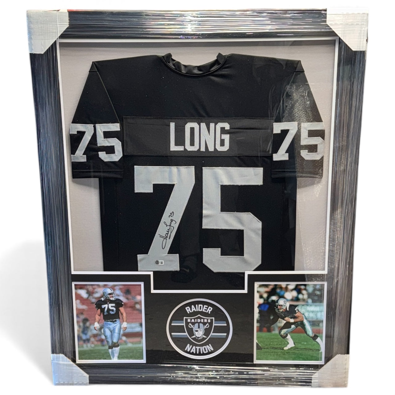 HOWIE LONG SIGNED CUSTOM FRAMED AND MATTED JERSEY BECKETT WITNESSED COA