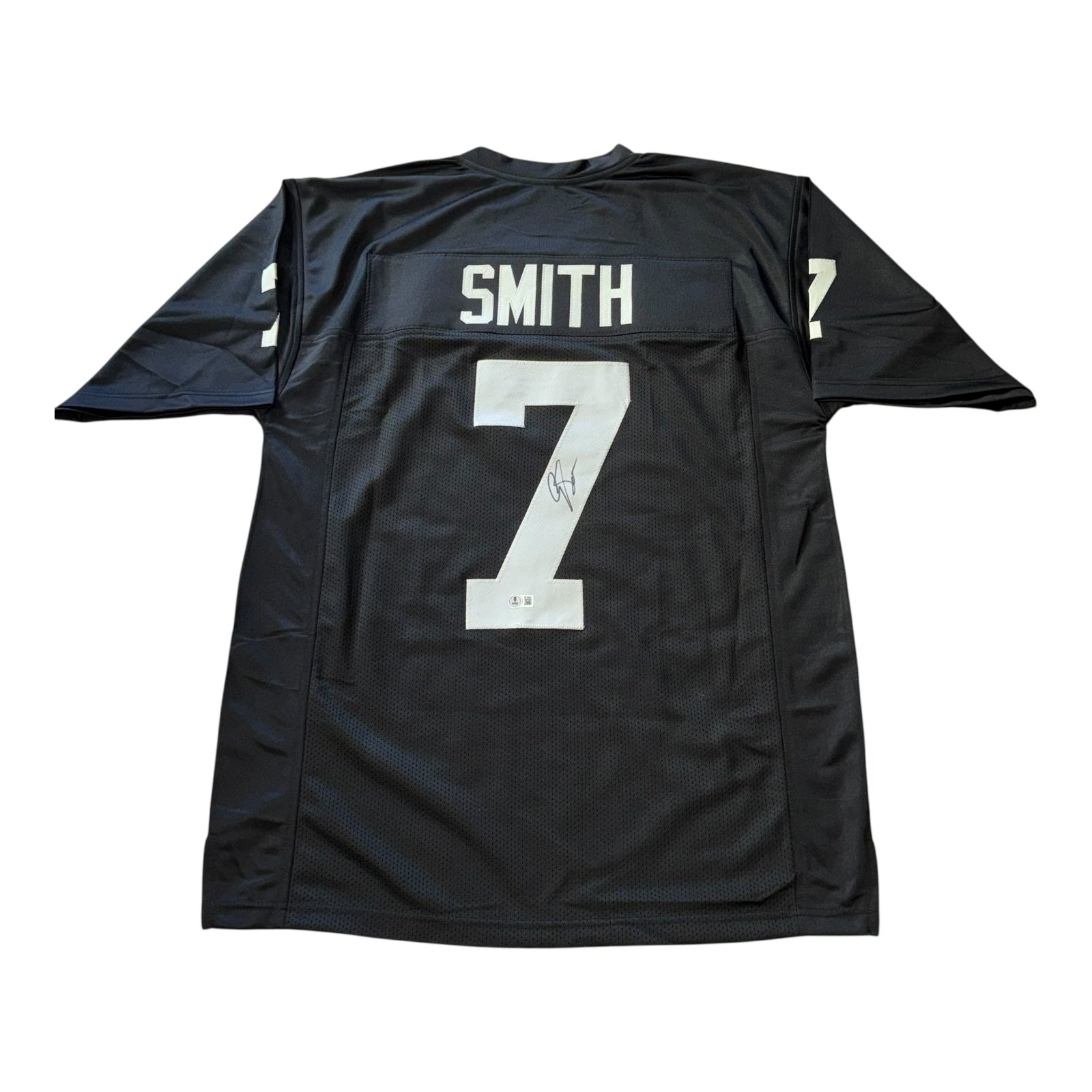 Geno Smith Signed Black Raiders Custom Jersey - Beckett Authenticated