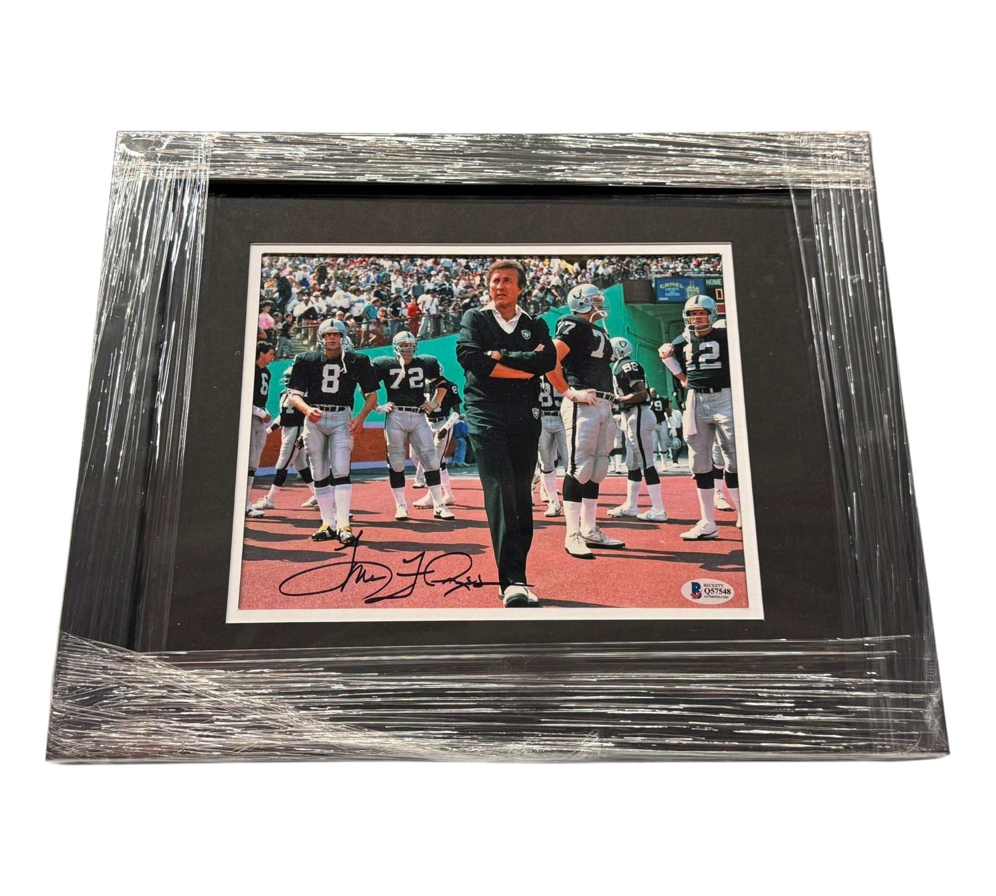 Tom Flores Signed 8X10 Framed and Matted Photo - Beckett Authenticated